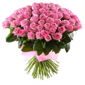 Букет из розовых роз "Наваждение"